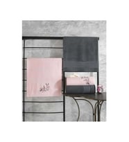 Cotton Box Colorful 4 Parça Hamam Havlu Seti-Antrasit Pembe