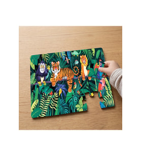 Amazon Ormanlarındaki Hayvanlar Tasarımlı 24 Parça Ahşap Çocuk Puzzle MPK0324