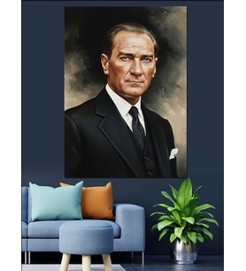 Mustafa Kemal Atatürk Dekoratif Kanvas - Mdf Ahşap Tablo