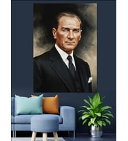 Mustafa Kemal Atatürk Dekoratif Kanvas - Mdf Ahşap Tablo