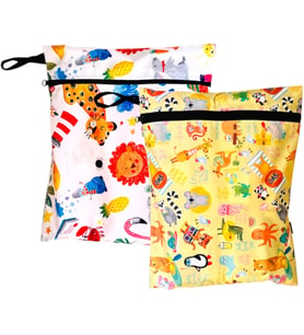 2 Adet Sıvı Geçirmeyen Çok Amaçlı Çanta, 30 x 35 cm Jungle ve 37 x 30 cm Summer Desen, Yıkanabilir, Ekonomik Set