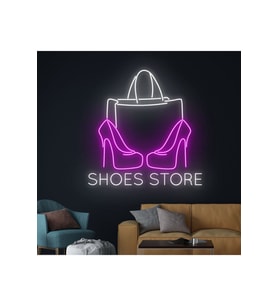 SHOES STORE Yazılı ve Şekilli Neon Tabela