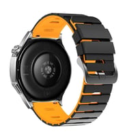 Huawei Watch 5 / 4 / 3 Pro 22mm Kordon Double Soft Yumuşak Silikon Band STR-27 (Siyah - Turuncu)
