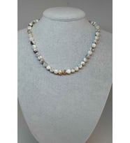 Beyaz Turkuaz Taşı Kolye Royal Quality 8mm (Klipsli)