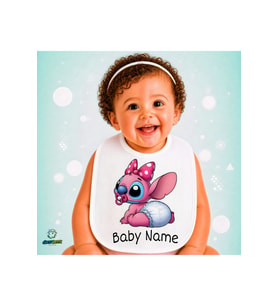 Kişiye Özel Angel Keten Bebek Mama Önlüğü – Yumuşak, Emici, Yıkanabilir, Özel Tasarım P065