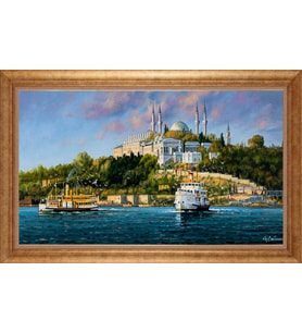 EV İŞYERİ OFİS İÇİN ALTIN ÇERÇEVELİ PASPARTULU TABLO VB380