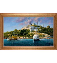 EV İŞYERİ OFİS İÇİN ALTIN ÇERÇEVELİ PASPARTULU TABLO VB380