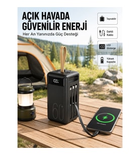 Mey İthalat® LED Ekranlı Çok Fonksiyonlu Taşınabilir Şarj Ünitesi Powerbank Yeni Nesil