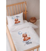 %100 Pamuk Saten Isme Özel 100x150 Bebek Yatak Nevresim Seti