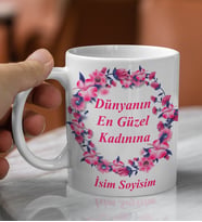 Kişiye Özel 8 Mart Dünyanın En Güzel Kadınına Tasarımlı Kupaa Bardakk
