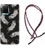 Vivo Y11S Y21S Y20 Y20S Y70 Kılıf Boyun Asklı Rasta Silikon Sevimli Kedicikler 1785