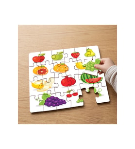 Çeşitli Meyve Kavramı Tasarımlı 24 Parça Ahşap Çocuk Puzzle MPK0581