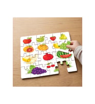 Çeşitli Meyve Kavramı Tasarımlı 24 Parça Ahşap Çocuk Puzzle MPK0581