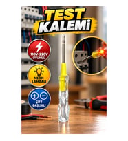 Çift Başlıklı Şeffaf Saplı Elektrik Test Kalemi 110V-220V Neon Lambalı