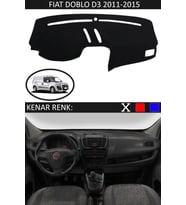 Fiat Doblo D3 2011-2015 Için Uygun Torpido Koruma Halısı Siyah Kenar Renk Siyah