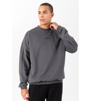 Maraton Oversize Erkek Bisiklet Yaka Antrasit Sweatshirt