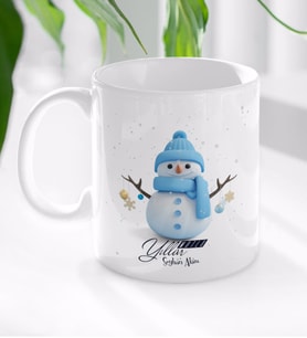 BK Gift Kişiye Özel Yılbaşı Mutlu Yıllar Tasarımlı Beyaz Kupa Bardak-1