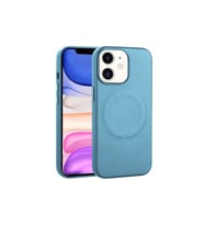 Apple iPhone 11 Uyumlu Kılıf PU Deri M-safe Wireless Şarj Özellikli Zore Derix Kapak (Mavi)