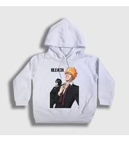 Presmono Unisex Çocuk Beyaz Suits Anime Bleach Kapüşonlu Sweatshirt 128287tt