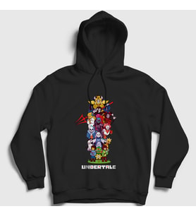 Presmono Unisex Kırmızı All Undertale Kapüşonlu Sweatshirt 31693tt (Siyah)
