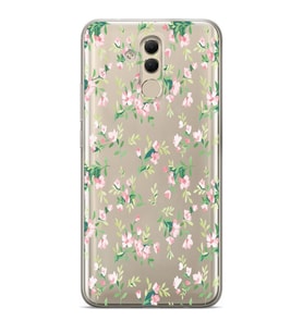 Huawei Mate 20 Lite Uyumlu Çiçek Desenli Şeffaf Telefon Kılıfı