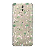 Huawei Mate 20 Lite Uyumlu Çiçek Desenli Şeffaf Telefon Kılıfı