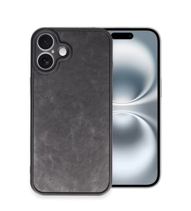 iPhone 16 Plus Kılıf Aras Deri Kapak - Siyah