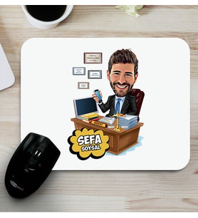 Kişiye Özel Hukuk Bürosu Hediyesi Karikatürlü Mousepad