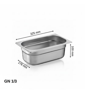 ÜRET Standart Gastronom Küvet GN 1/3 100 mm 4 lt