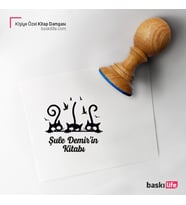 Kediler Kişiye Özel Kitap Damgası Kitap Mührü Kaşe Kitap Mühür Özel Damga 403