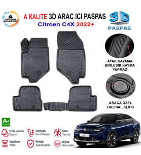Citroen C4X 3D Paspas Havuzlu Pro 2022 Sonrası