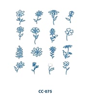 CC-075 YARI KALICI ÇOKLU GÜL VE ÇİÇEK DESEN PARMAK VE VUCUT DÖVME-TATTO
