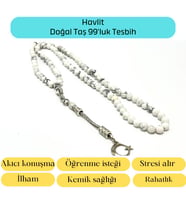 Sertifikalı Havlit  6mm 99luk Doğal Taş Tesbih