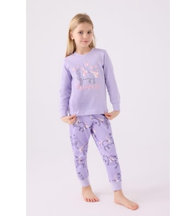 Roly Poly Princess Kız Çocuk Lila Uzun Kol Pijama Takım