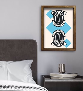 BK Gift Yatak Odası Konseptli Doğal Masif Ahşap Çerçeveli Tablo 45x65cm-108