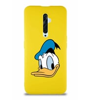 Oppo Reno 2Z Soft Premier Kapak Donald Duck-B Tasarımlı Silikon Kılıf - Sarı (Şeffaf)
