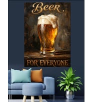 Beer For Everyone Biralı Motto Dekoratif Kanvas - Mdf Ahşap Tablo