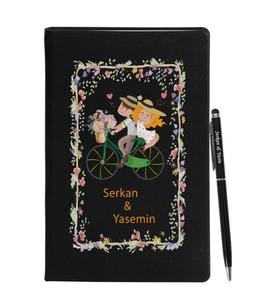 Sevgililer Gününe Özel Siyah Defter Kalem Seti 7