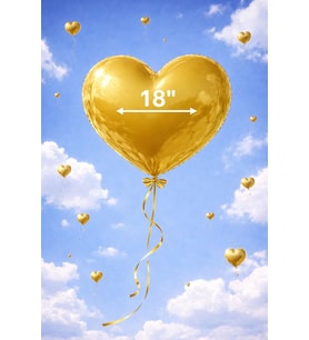 18 İnç Gold Kalp Helyum Balon –Romantik Uçan Balon