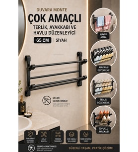 Paslanmaz 65 Cm Terliklik Ayakkabılık Havluluk Organizer