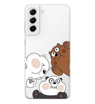 Samsung Galaxy S21 FE Uyumlu Kafadar Ayılar Desenli Şeffaf Telefon Kılıfı