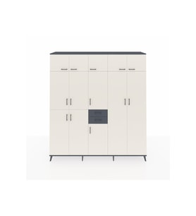 Hyperion Dolap 10 Raflı 2 Çekmeceli 3 Askılı 220x44x243 Antrasit-Aytaşı/Antrasit