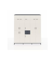 Hyperion Dolap 10 Raflı 2 Çekmeceli 3 Askılı 220x44x243 Antrasit-Aytaşı/Antrasit