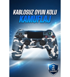 PS4 Oyun Kolu Kamuflaj Desenli Joystick