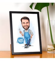 Kişiye Özel Hünerli Erkek Karikatürlü Resim Çerçevesi