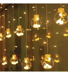 10 Sarkıtlı Kumandalı Dekoratif Top İçi Mini Toplu LED Günışığı Rengi Dekoratif Aydınlatma