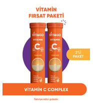 2'li- Vitago C Vitamini, D Vitamini, Çinko 20'li Efervesan Tablet