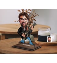 BK Gift Kişiye Özel Rock And Roll Karikatürlü Ahşap Biblo-1 , Arkadaşa Hediye , Sevgiliye Hediye, Kişiye Özel Biblolar