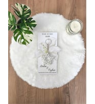 Pamuğum Atelier Çiçek Tasarım Kartlı İncili Yıldız Anahtarlık Söz Nikah Nişan Hediyeliği (15-25-50-100-200 Adet)