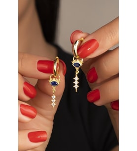 925 Ayar Sallantılı Göz Gümüş Küpe